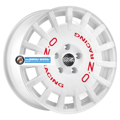 8x17/5x100 ET48 D68 Rally Racing Race White + Red Lettering
